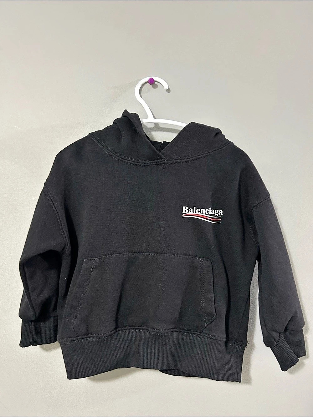Balenciaga Kids Political Campaign Logo Hoodie Black